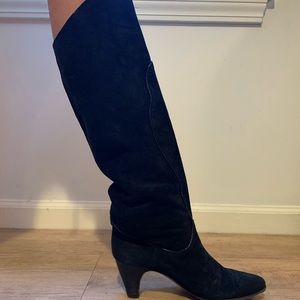 Vintage Yves Saint Laurent suede dress boots.